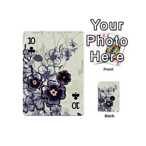 Purple Flower Art Playing Cards 54 (Mini) from ArtsNow.com Front - Club10