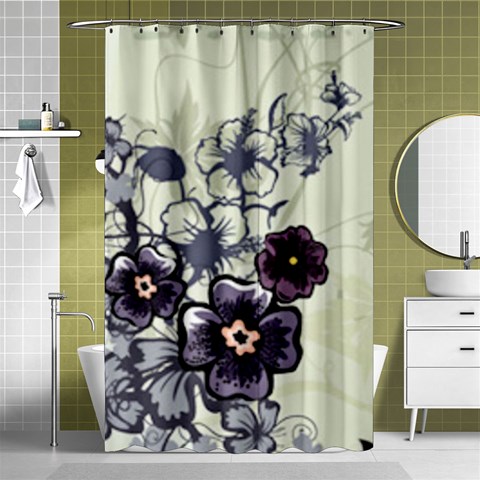 Purple Flower Art Shower Curtain 48  x 72  (Small) from ArtsNow.com Curtain(48  X 72 ) - 42.18 x64.8  Curtain(48  X 72 )