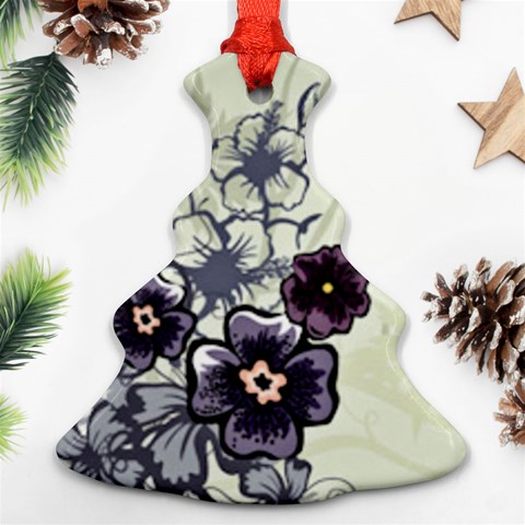 Purple Flower Art Christmas Tree Ornament (Two Sides) from ArtsNow.com Front