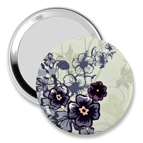 Purple Flower Art 3  Handbag Mirror from ArtsNow.com Front