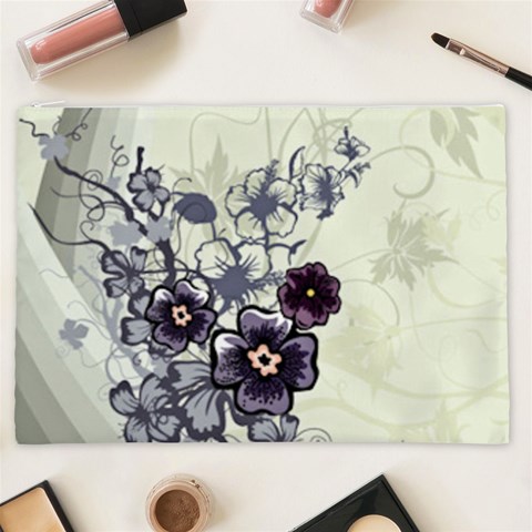 Purple Flower Art Cosmetic Bag (XXL) from ArtsNow.com Front