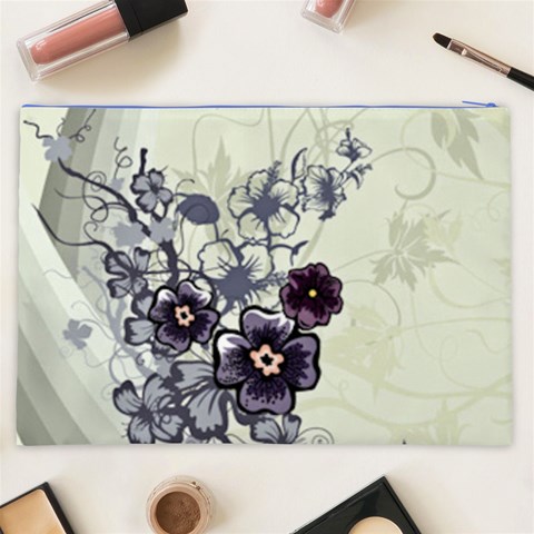 Purple Flower Art Cosmetic Bag (XXL) from ArtsNow.com Back