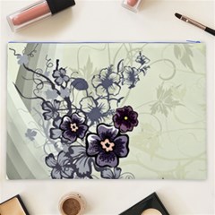 Purple Flower Art Cosmetic Bag (XXL) from ArtsNow.com Back