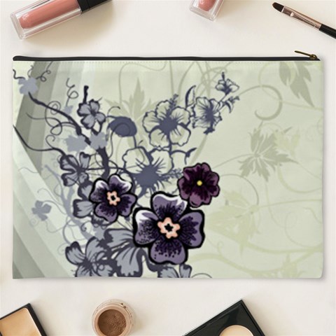 Purple Flower Art Cosmetic Bag (XXXL) from ArtsNow.com Back