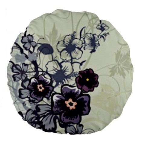 Purple Flower Art Large 18  Premium Round Cushion  from ArtsNow.com Front