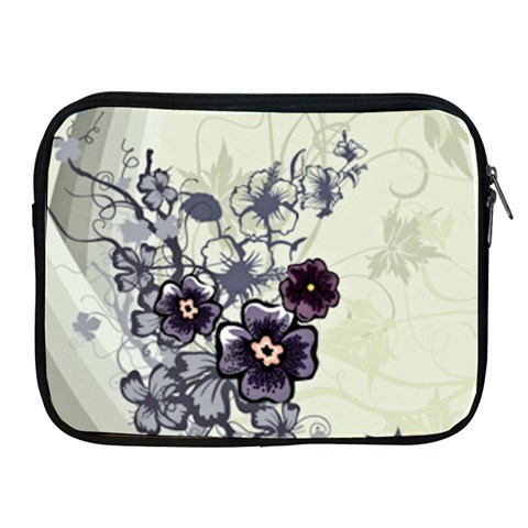 Purple Flower Art Apple iPad Zipper Case from ArtsNow.com Front