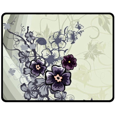 Purple Flower Art Double Sided Fleece Blanket (Medium) from ArtsNow.com 58.8 x47.4  Blanket Back