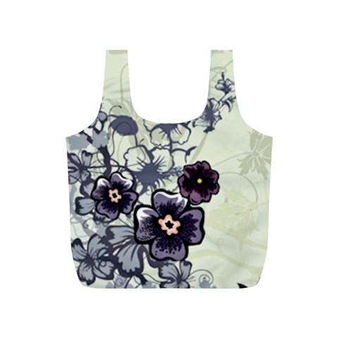 Purple Flower Art Full Print Recycle Bag (S) from ArtsNow.com Front