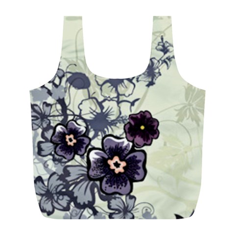 Purple Flower Art Full Print Recycle Bag (L) from ArtsNow.com Front