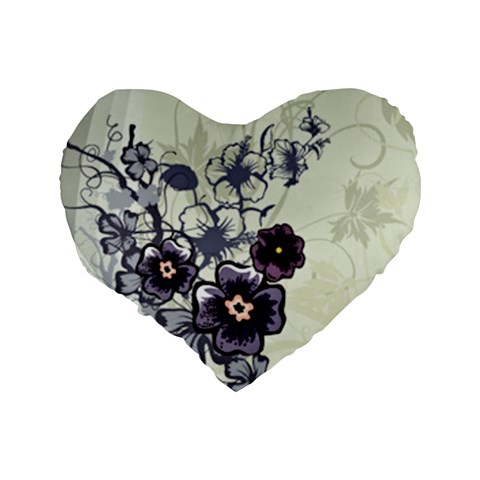 Purple Flower Art Standard 16  Premium Flano Heart Shape Cushion  from ArtsNow.com Back