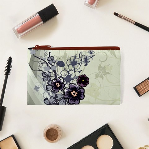 Purple Flower Art Cosmetic Bag (XS) from ArtsNow.com Front