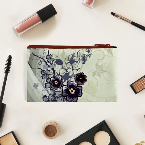 Purple Flower Art Cosmetic Bag (XS) from ArtsNow.com Back