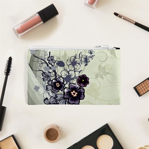 Purple Flower Art Cosmetic Bag (XS) from ArtsNow.com Back