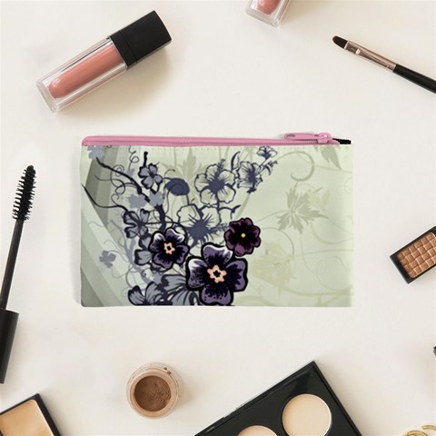 Purple Flower Art Cosmetic Bag (XS) from ArtsNow.com Back