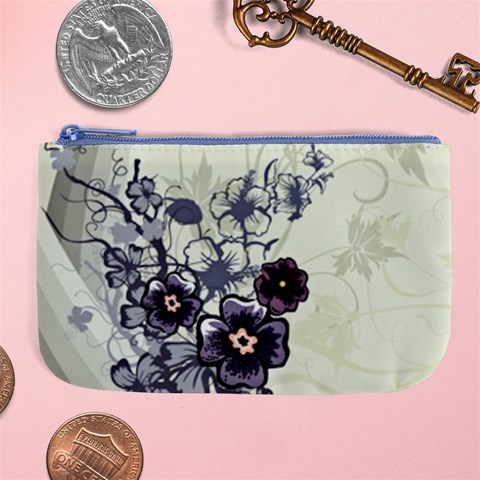 Purple Flower Art Large Coin Purse from ArtsNow.com Front