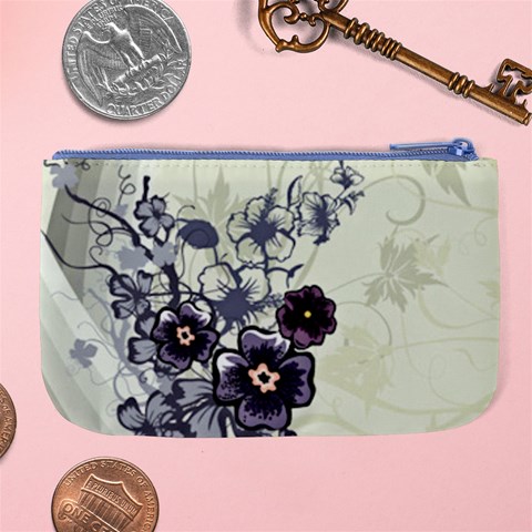 Purple Flower Art Large Coin Purse from ArtsNow.com Back