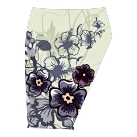 Purple Flower Art Midi Wrap Pencil Skirt from ArtsNow.com  Front Right 