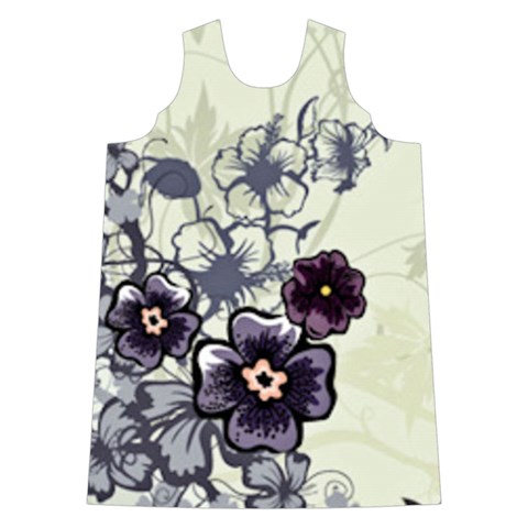 Purple Flower Art Shoulder Cutout Velvet One Piece from ArtsNow.com Front