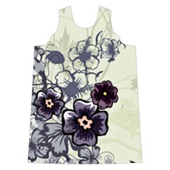 Purple Flower Art Shoulder Cutout Velvet One Piece from ArtsNow.com Front