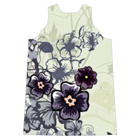 Purple Flower Art Shoulder Cutout Velvet One Piece from ArtsNow.com Back