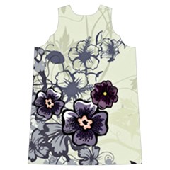 Purple Flower Art Shoulder Cutout Velvet One Piece from ArtsNow.com Back