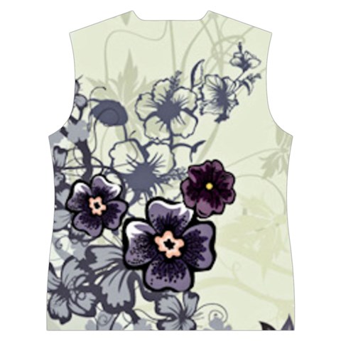 Purple Flower Art Women s Button Up Vest from ArtsNow.com Back