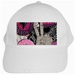 Peace Hand Art White Cap