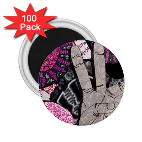 Peace Hand Art 2.25  Magnet (100 pack)  from ArtsNow.com Front