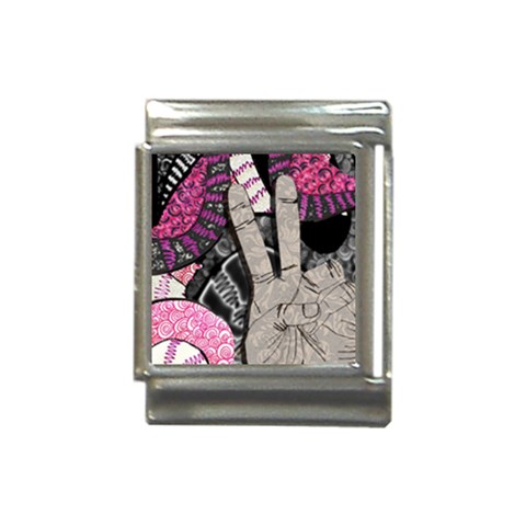 Peace Hand Art Italian Charm (13mm) from ArtsNow.com Front