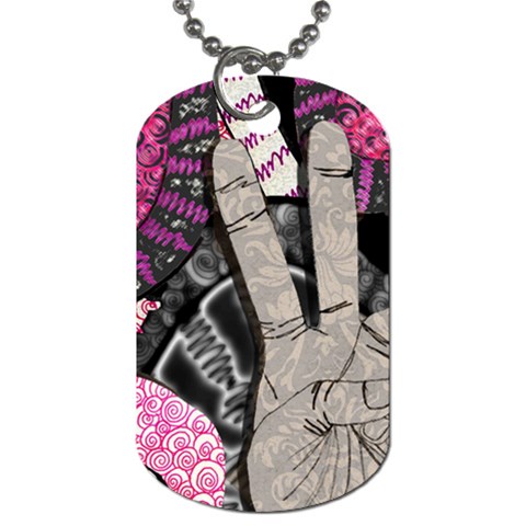 Peace Hand Art Dog Tag (Two Sides) from ArtsNow.com Back