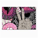 Peace Hand Art Postcard 4  x 6 