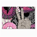 Peace Hand Art Postcard 5  x 7 