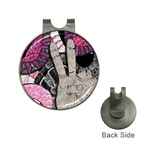 Peace Hand Art Golf Ball Marker Hat Clip from ArtsNow.com Front