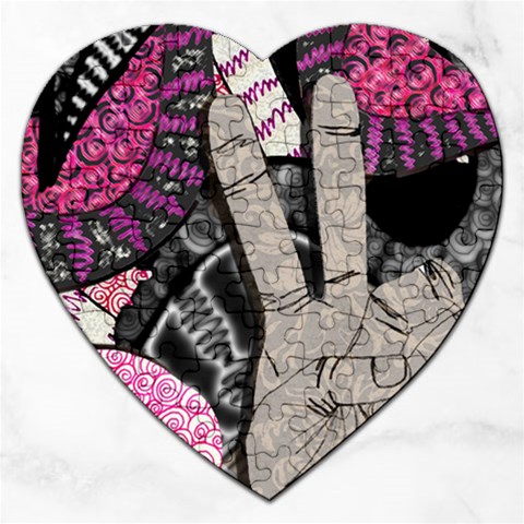 Peace Hand Art Jigsaw Puzzle (Heart) from ArtsNow.com Front