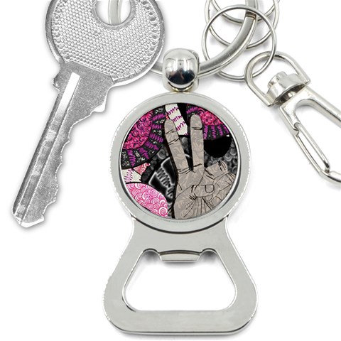 Peace Hand Art Bottle Opener Key Chain from ArtsNow.com Front