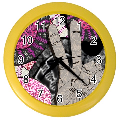 Peace Hand Art Color Wall Clock from ArtsNow.com Front