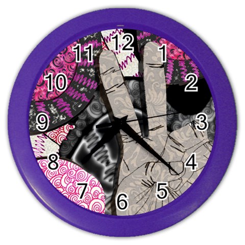 Peace Hand Art Color Wall Clock from ArtsNow.com Front