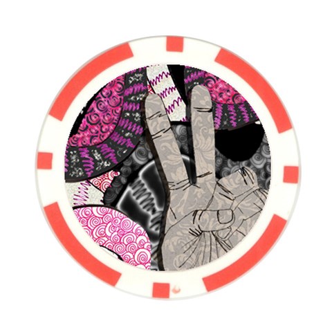 Peace Hand Art Poker Chip Card Guard from ArtsNow.com Front