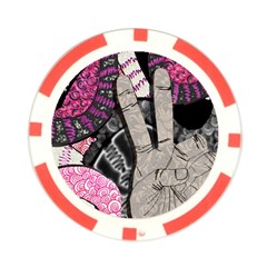 Peace Hand Art Poker Chip Card Guard from ArtsNow.com Front