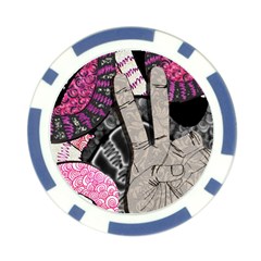 Peace Hand Art Poker Chip Card Guard from ArtsNow.com Back