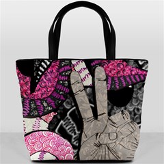 Peace Hand Art Bucket Bag from ArtsNow.com Front