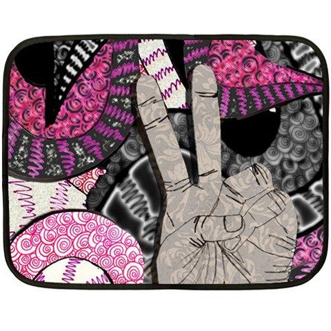 Peace Hand Art Double Sided Fleece Blanket (Mini) from ArtsNow.com 35 x27  Blanket Back