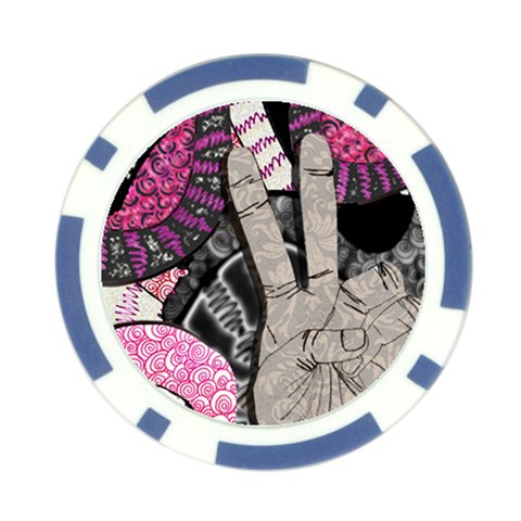 Peace Hand Art Poker Chip Card Guard (10 pack) from ArtsNow.com Back