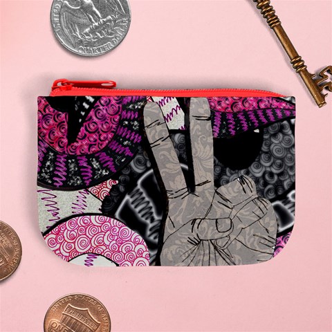 Peace Hand Art Mini Coin Purse from ArtsNow.com Front