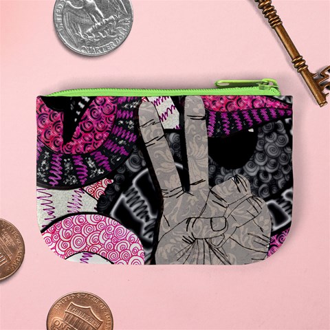 Peace Hand Art Mini Coin Purse from ArtsNow.com Back