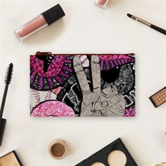 Peace Hand Art Cosmetic Bag (Small) from ArtsNow.com Front