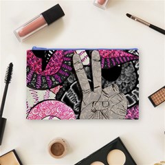 Peace Hand Art Cosmetic Bag (Medium) from ArtsNow.com Front