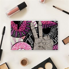 Peace Hand Art Cosmetic Bag (Medium) from ArtsNow.com Back