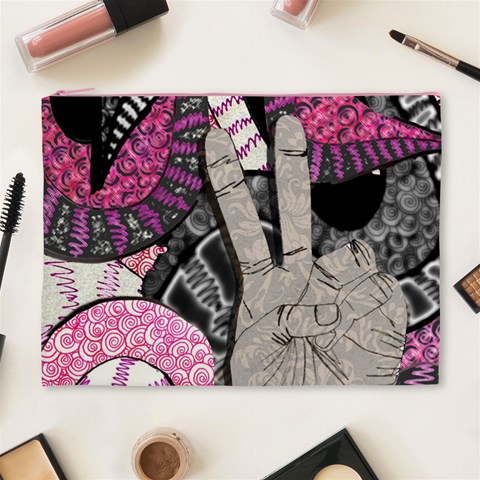 Peace Hand Art Cosmetic Bag (XL) from ArtsNow.com Front