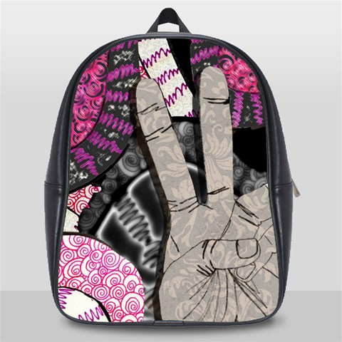 Peace Hand Art School Bag (Large) from ArtsNow.com Front